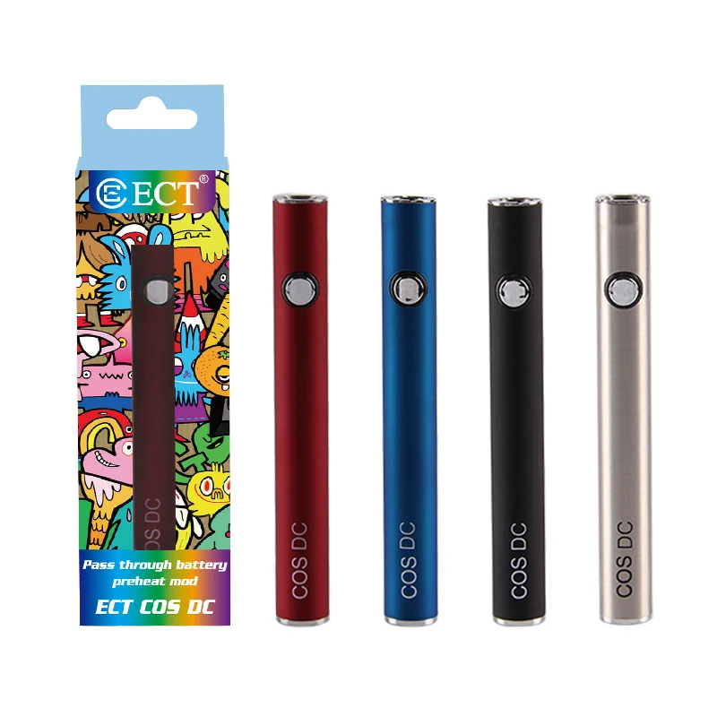 

Hot selling Cos DC 510 vape battery 380 mAh Rechargeable slim cbd vape pen Mirco usb charger preheating battery for cbd Tank, Blue,red,silver,black,gold,rainbow