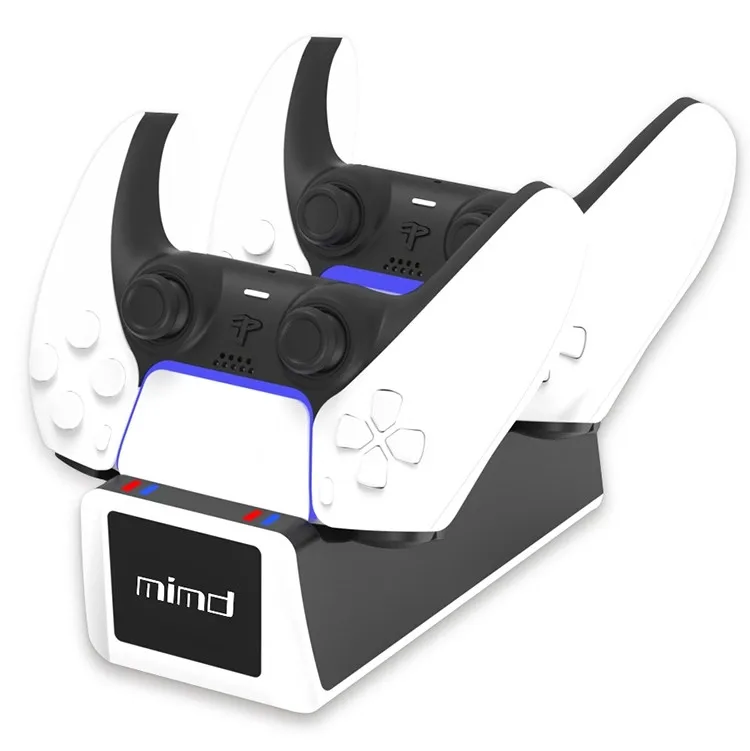 

2021 Power Station USB Charger Dual Charging Dock Stand for PS5 Accessories Gaming Console Gamepad, Black / white