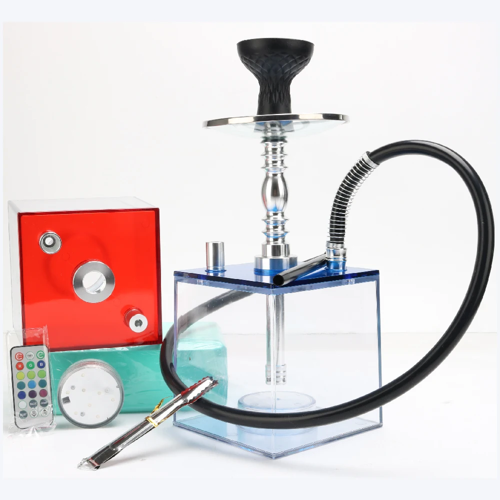 

Cheap wholesale transparent hookah shisha with Led Light Acrylic shisha import for sale custom sheesha chicha flavour, One color