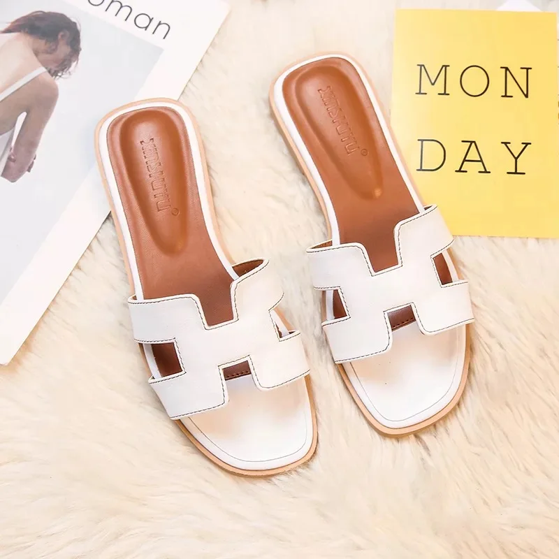 

Luxury Designer Square Toe Womens slipper wholesalers PU Leather Ladies Sandales Homme, Customized color