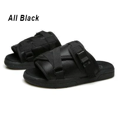 

2020 drop shipping fashion luxury sandals brand print tag buckle nylon non-slip SPORT slides designer mens slippers
