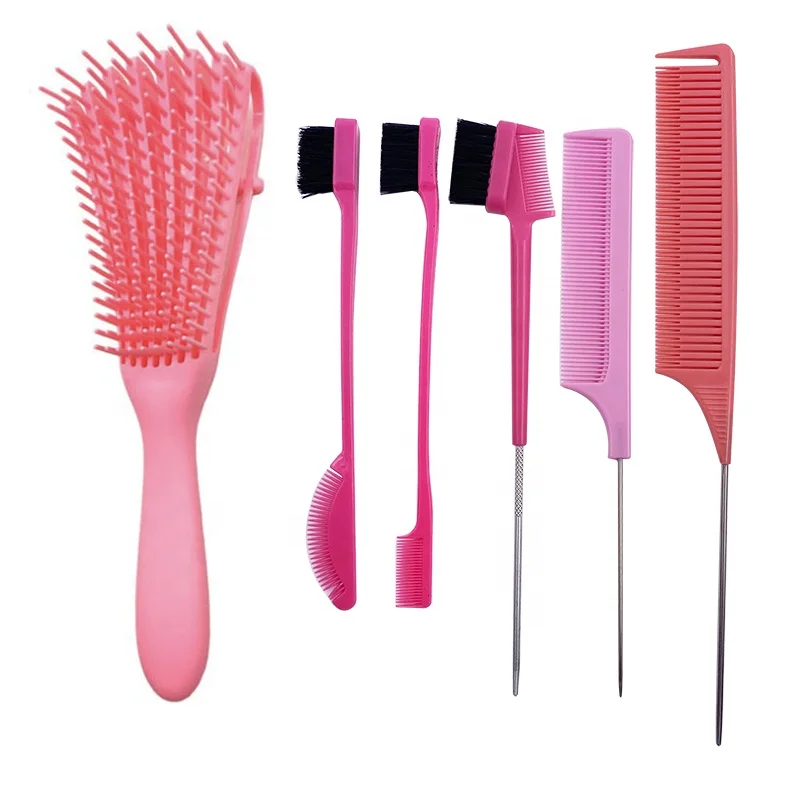 

Portable Salon Hair Styling Tool Steel Iron Pointed Needle Tail Brush Comb Detangling Hair Detangler Brush