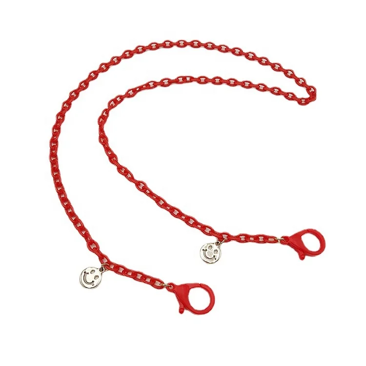 

2021 New Customized Hot Sale Multi-Colored Acrylic Linked Glasses Anti Slip And Face Cover Chain Necklace Factory Wholesale, Gold