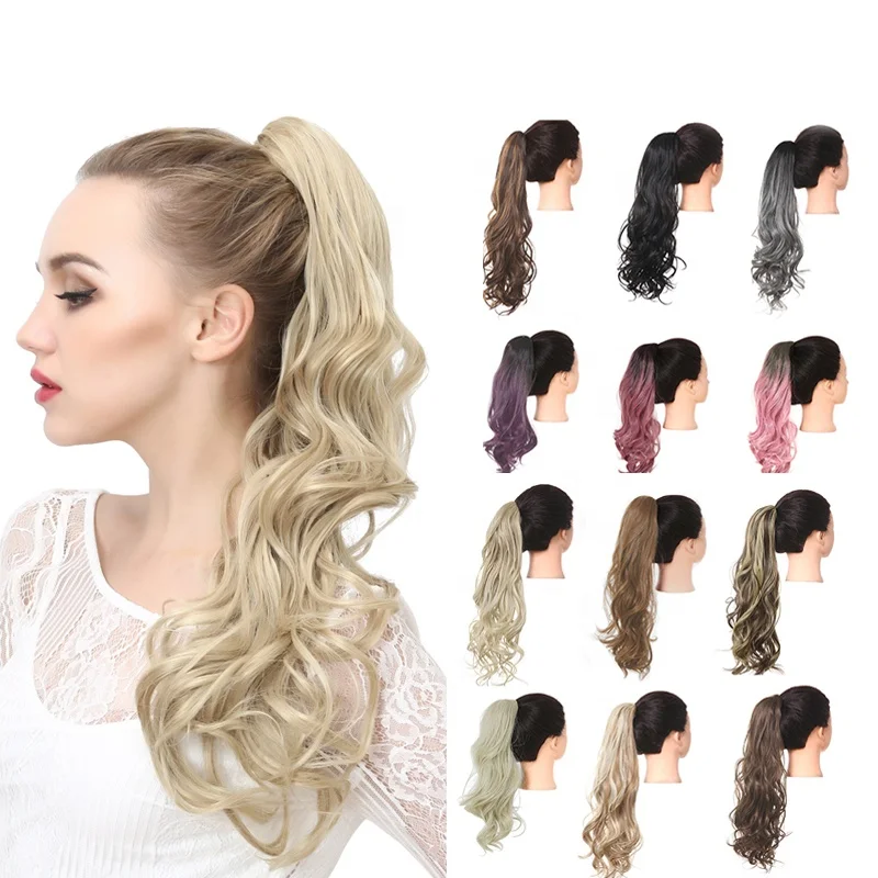 

Japanese Heat Resistant Fiber Kids Pony Tail Hair Extensions Hair Piece Wig Ombre Color Synthetic Claw Ponytail For White Women