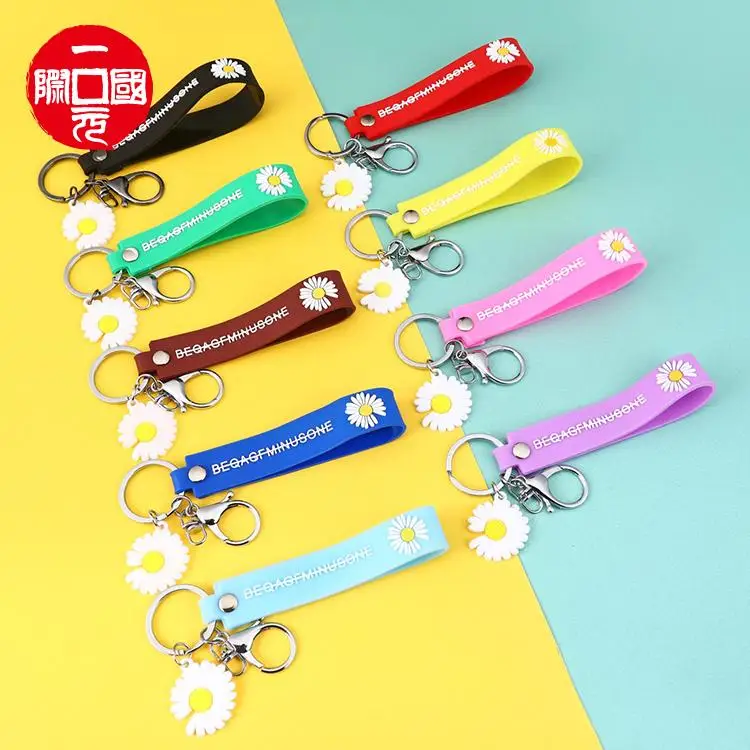 

One dollar Silicone PVC Epoxy Hand Strap Leather Strap Bracelet Key Ring Color Printed Logo Mobile Phone Bag Lanyard Customized