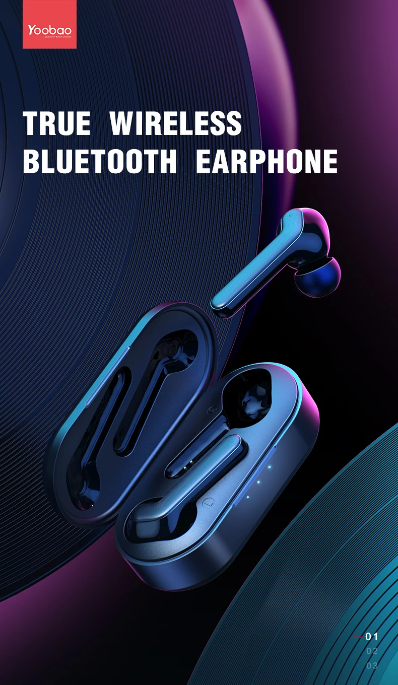 Yoobao YB-505 Wireless Earphone In-ear Headphone TWS Waterproof Noise Cancelling Whole-day Comfort - ANKUX.COM