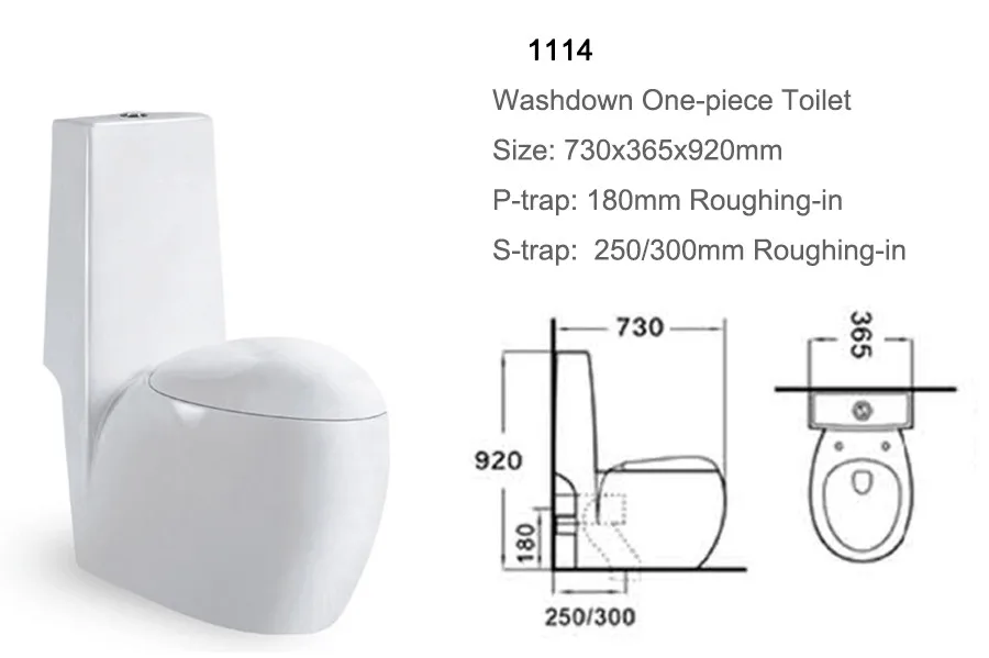 1114 China Bathroom Sanitary Ware Floor Mounted China Gravity Toilet