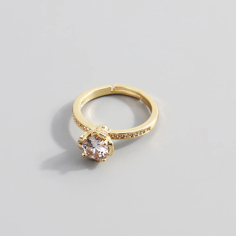 

Adjustable Fashion Simple Ring Retro Small Diamond Ring, Picture shows