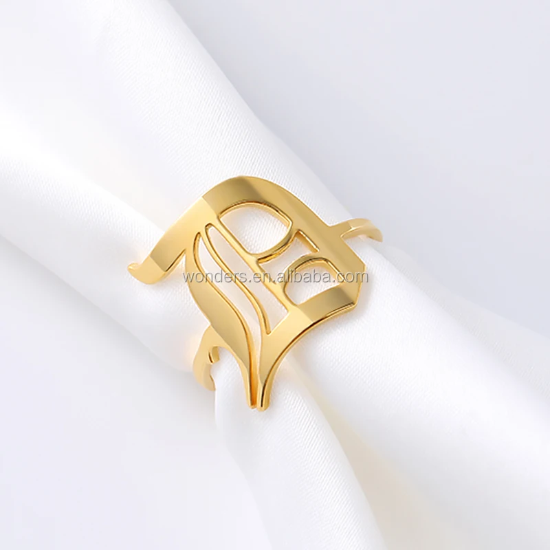 

Stainless Steel D Letter Ring A-Z Women Initial Ring Gold Plated, Gold/platinum/rose gold plated color/gun black