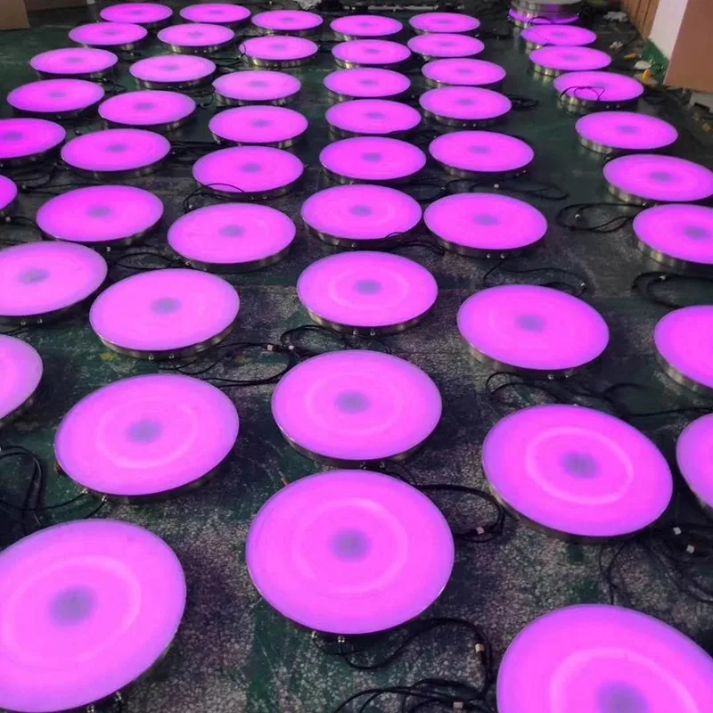 
led RGB round interactive floor sensor brick for hall decoration 