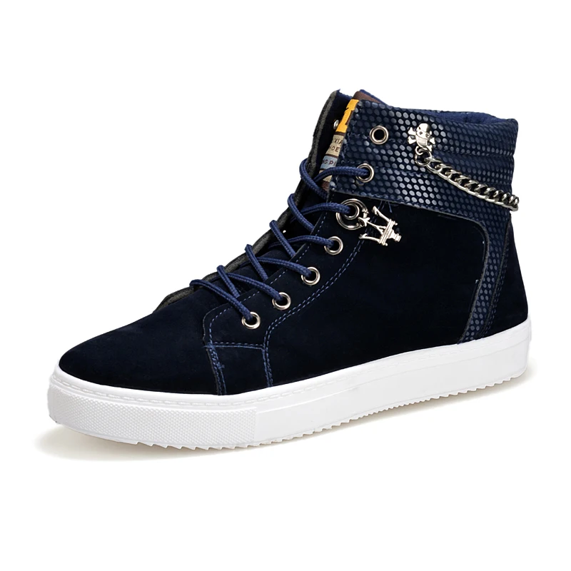 

2020 New Design Male Light Weight Zipper Fashion board Shoes Mens High Top casual flat shoes Korean, White