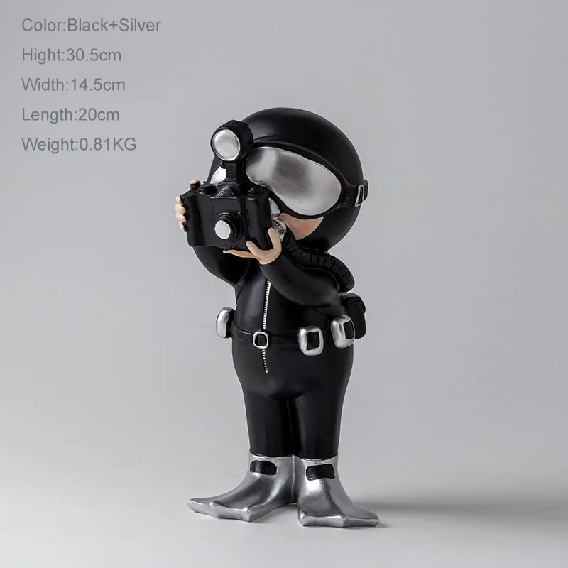 

resin scuba diver miniature mini diver model arts, Black,green, pink