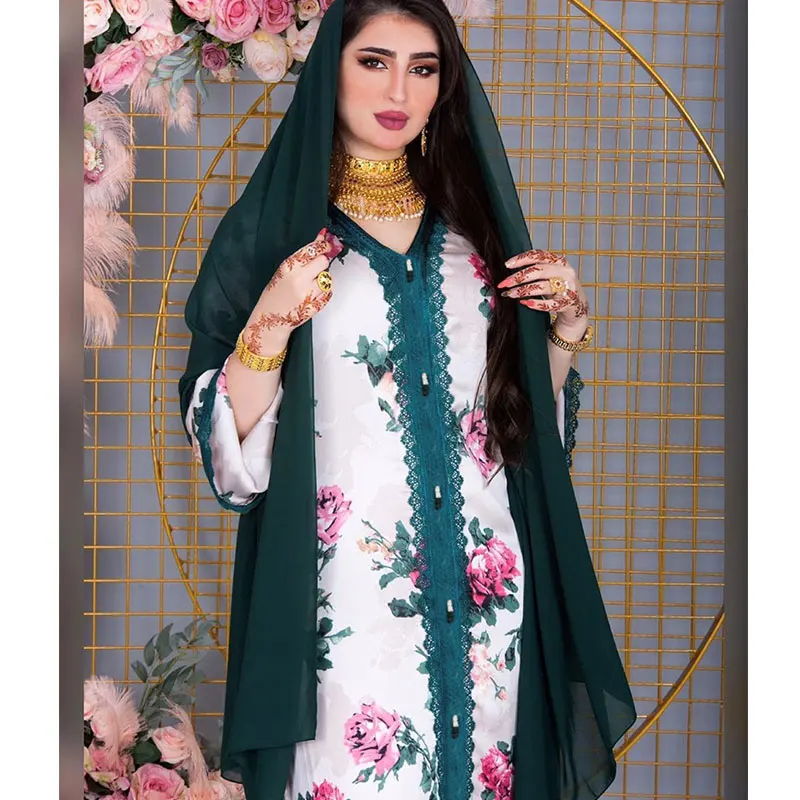

Dubai Beads Jalabiya Islamic Clothing Muslim Dress, As the picture