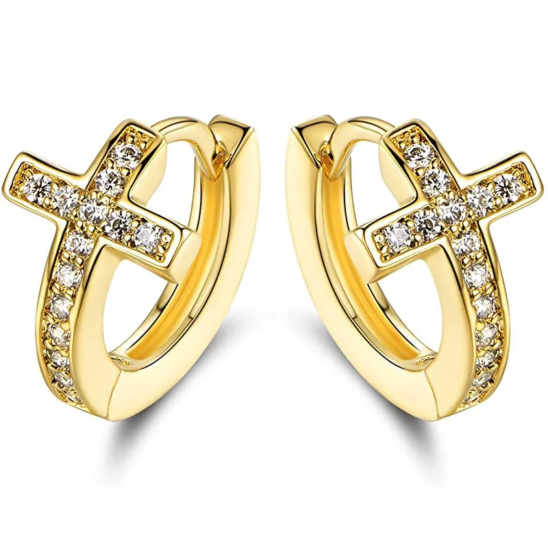 

Toderi jewelry Latest Design 18K Gold Plated Jewelry Wholesale Diamond Stone Hoop Earrings for Women