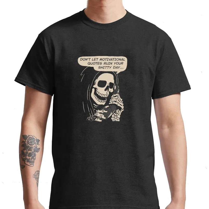 

Fashionable Manufacturing digital printed men's short-sleeved T-shirt with personalised skull design, Customized color