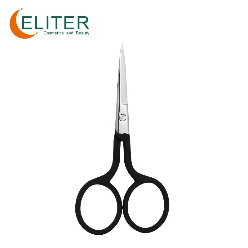 

Eliter Amazon Hot Sell In Stock Black Rubberized Stainless Embroidery Cutcle Nail Scissors Cutter Nail Cuticle Scissors Manicure