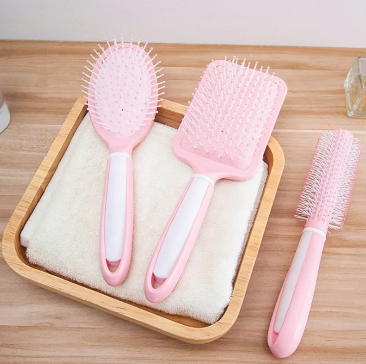 

Wholesale Professional Design Flat Comb Pink Hair Brush Set