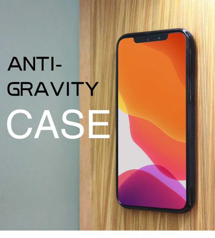 

Anti-gravity sticky Black mobile cover nano suction anti gravity phone case For Iphone Xr Xs max x 8 7 6 6s plus, Black, blue, green, white