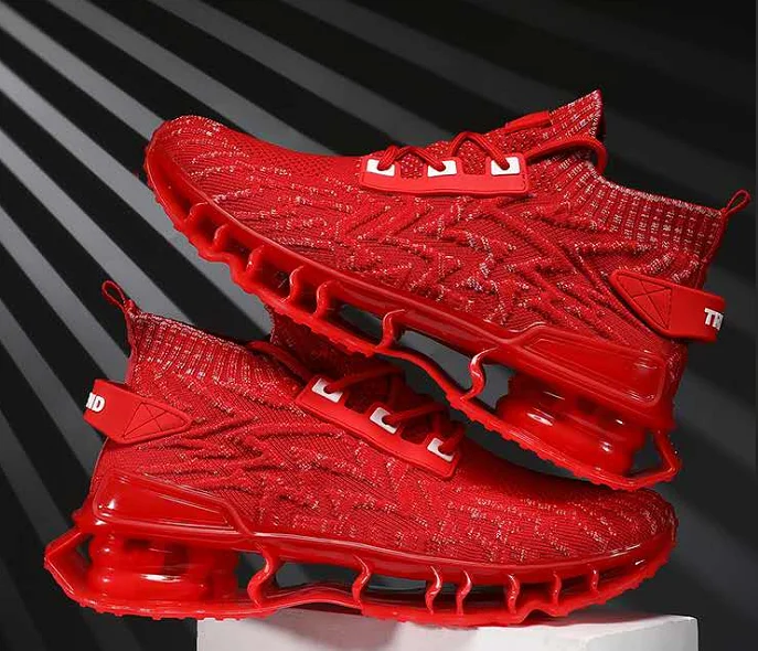 

fashion breathable fly woven men lace on sport running shoes