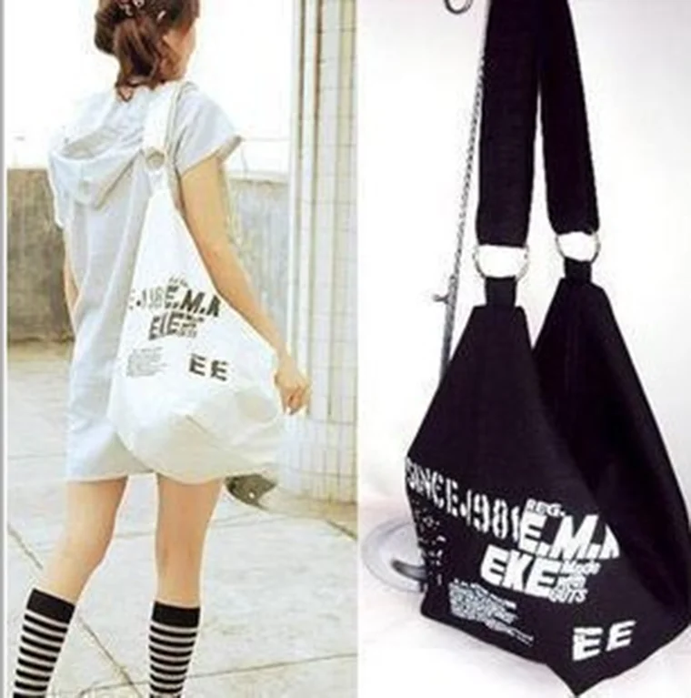 

New fashion women's Korean popular tide shoulder diagonal casual student canvas bag