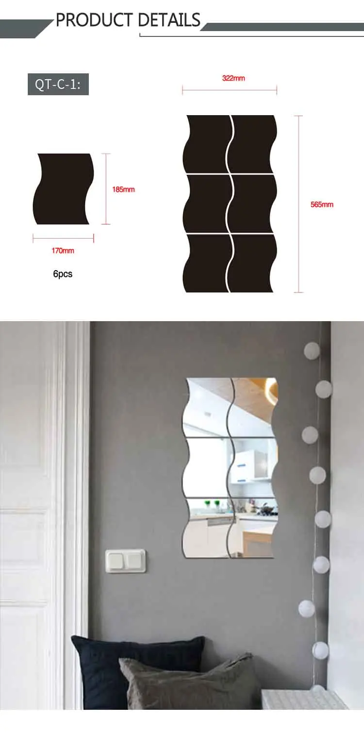 Wholesale modern custom size wall mirror house decoration home diy wall decoration nursery wall decor