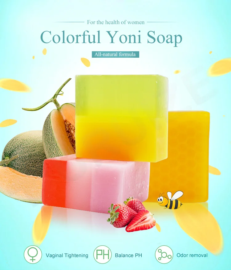 Natural  vaginal cleaning soap bar colorful yoni cleanse bar yoni soap