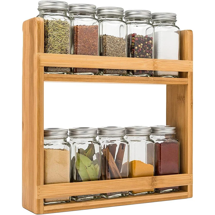 

Bamboo Wood Spice Rack Organizer,bamboo Spice Rack,Spice Shelf Kitchen Cabinet Organizer, Natural