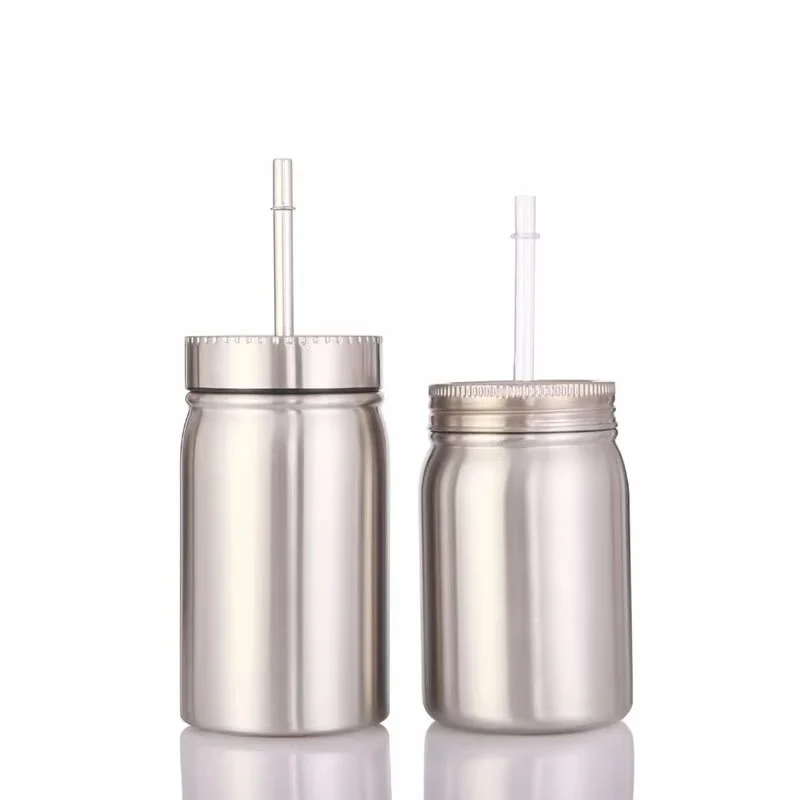 

Wholesale 17 oz Mason Jar Stainless Steel tumbler Jar Water Mug Cup Mason Jar with Lid and Straw, Customized color