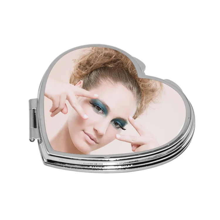 

ZL09-08 Wholesale Sublimation Blanks Sliver Makeup Pocket Hand Compact Mirror