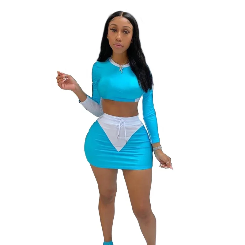 

Wholesale Women Fitness Yoga Set Women Fashion Dress Long Sleeve Wear, Blue,black