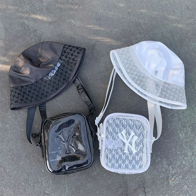 

New Fashion Transparent Jelly Bags Fisherman Hat Handbag Set Female Designer Shoulder Bag