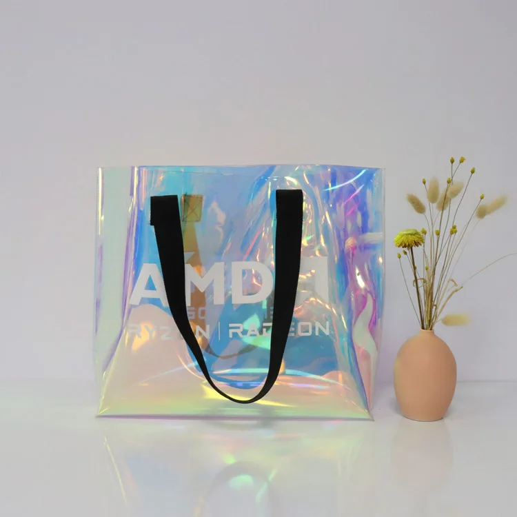 

China Manufacturer Cheap Price Eco Friendly Custom Pvc Bags Gift Hologram Holographic Shopping Bag, Customized color