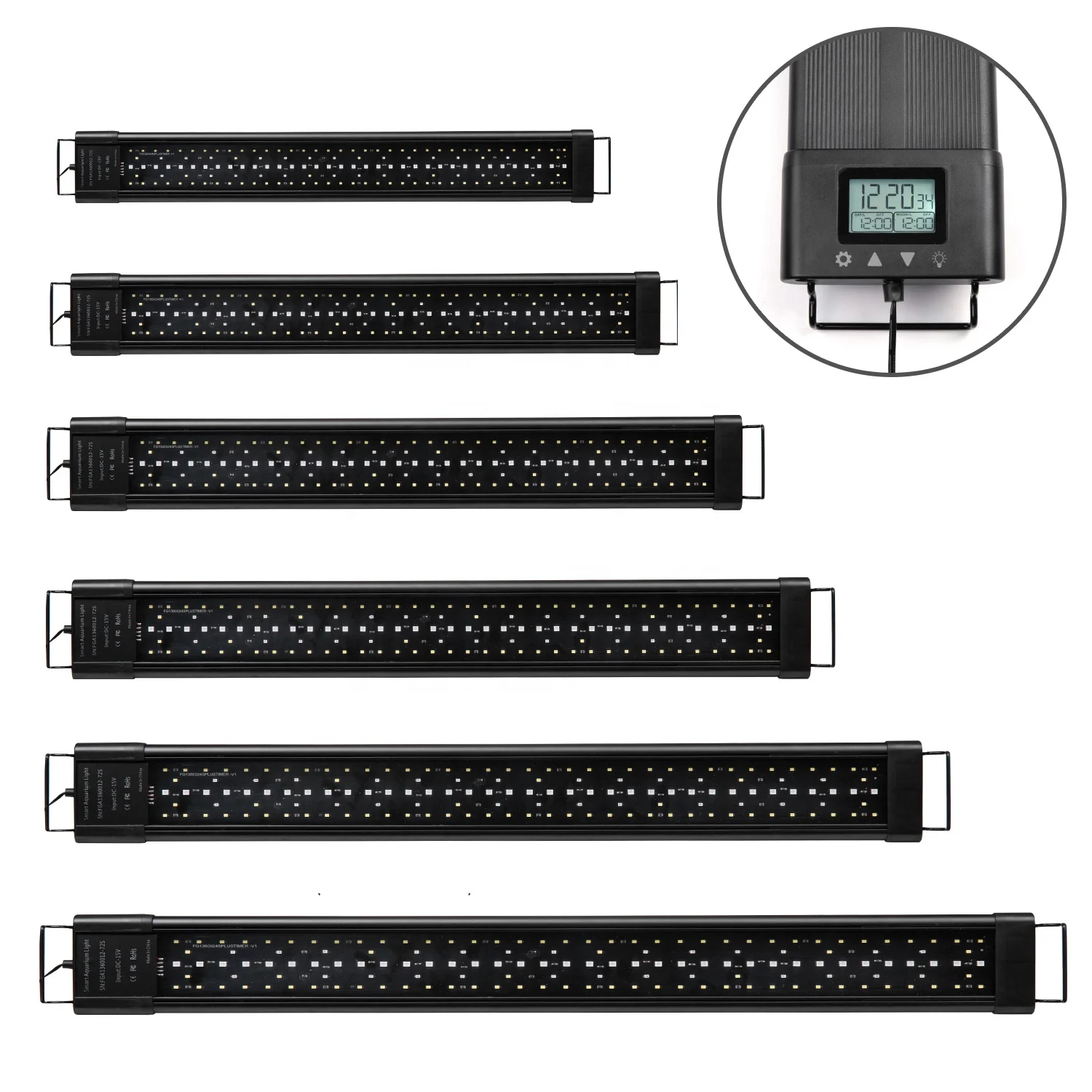 IP68 18W 30cm LED aquarium fish tank lamp programmable timer gentle dim with LCD dawn dusk coral reef high power full spectrum