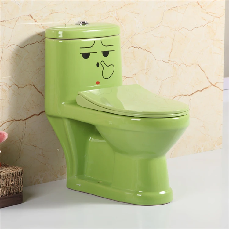 hot sale color toilet ceramic one piece baby toilet p-trap for children lavatory