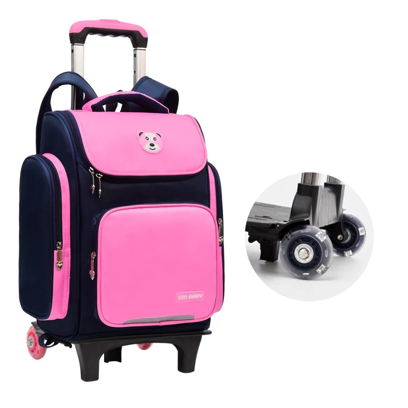 

Drop shipping Hot Selling Wheeled bagpack Boy Girl School Backpack Wheel Luggage Trolley School Bag Backpack