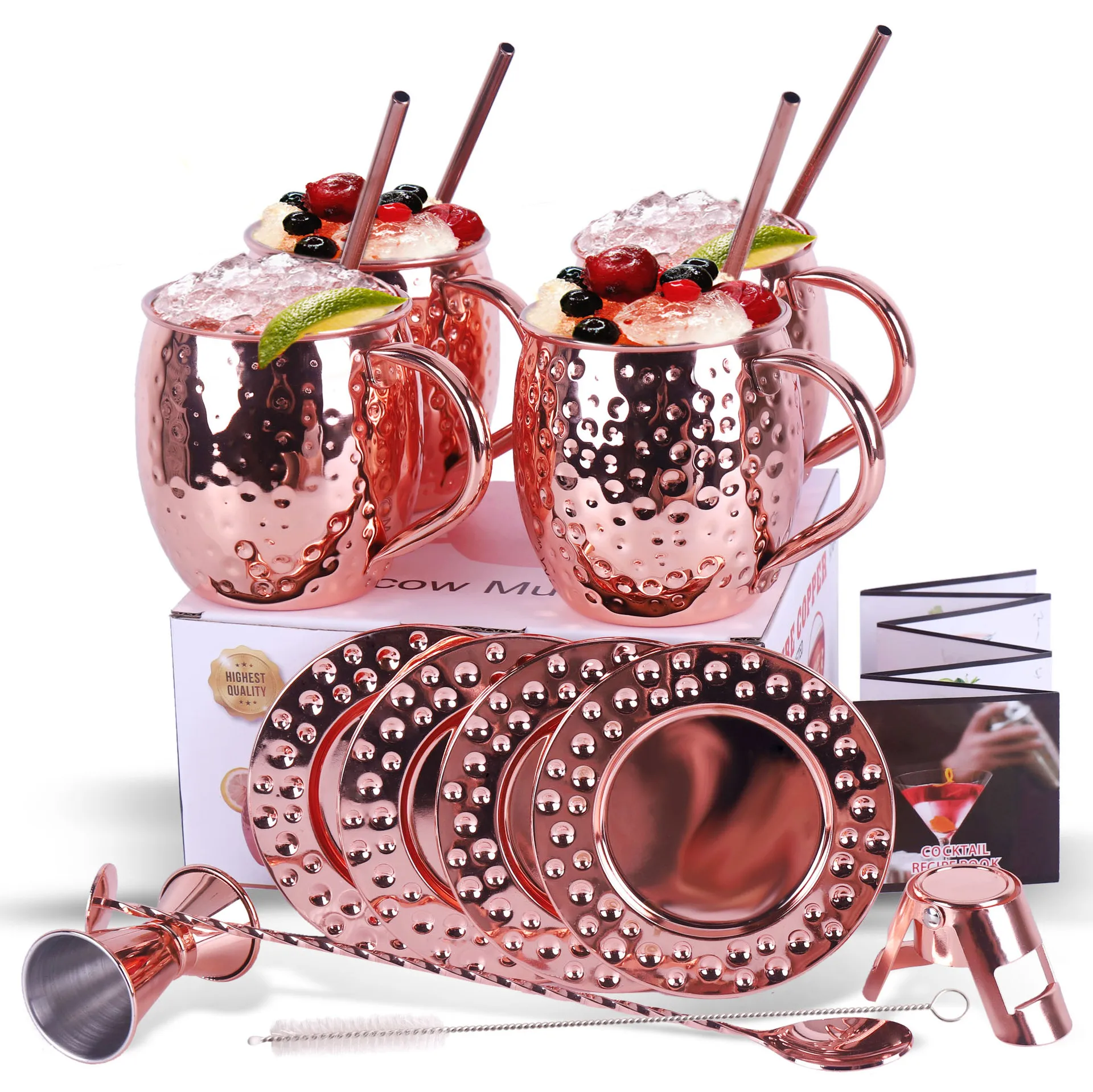 

Wholesale Stainless Steel Copper Plated Coffee Cocktail Drinking Mug Set Antique Moscow Mule Copper Mug