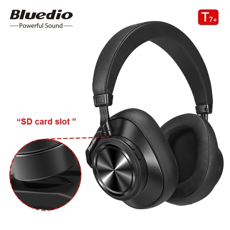 

New Arrival Bluedio T7 Plus Wireless Headphone Earphone Support SD Card User Defined ANC Automatic Shutdown HiFi Sound Headset