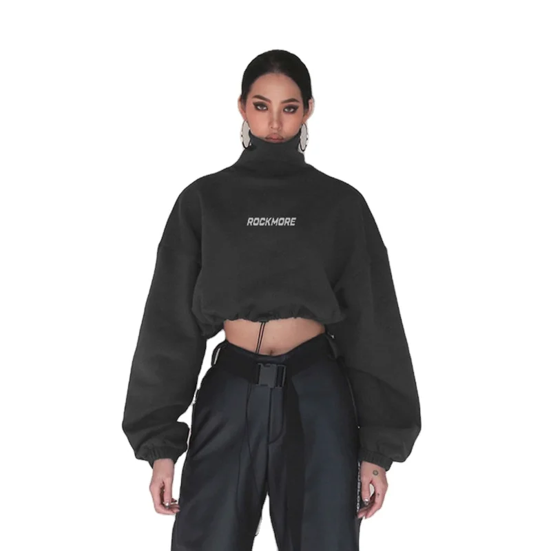 

hip hop hoodies top for women high street long sleeve sportswear high quality hoodies women pullover sweatshirts, Solid