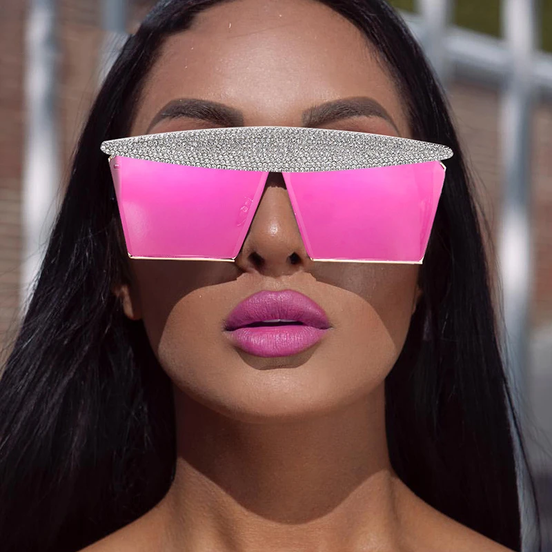 

New wholesale oversized sunglasses luxury crystal diamond rhinestone sunglasses 2021, 10 colors