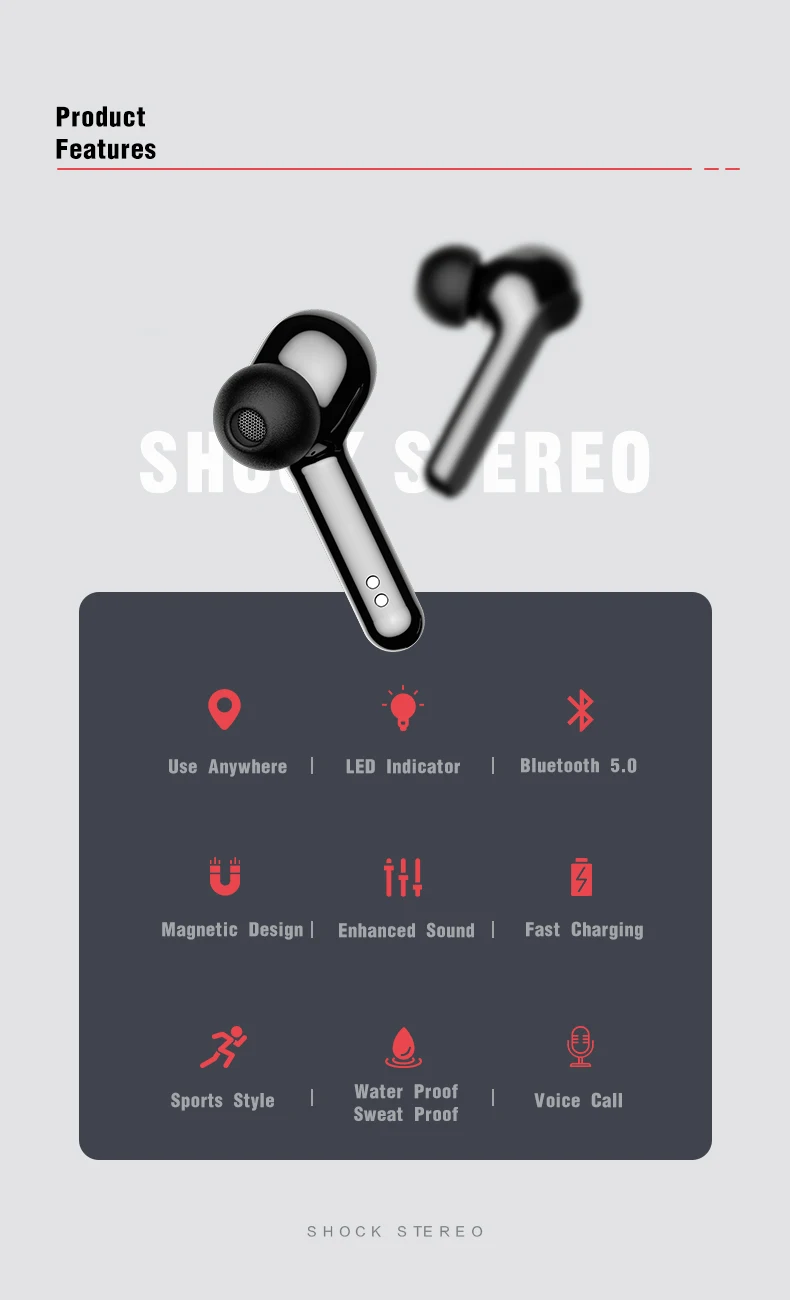Yoobao YB-505 Wireless Earphone In-ear Headphone TWS Waterproof Noise Cancelling Whole-day Comfort - ANKUX.COM