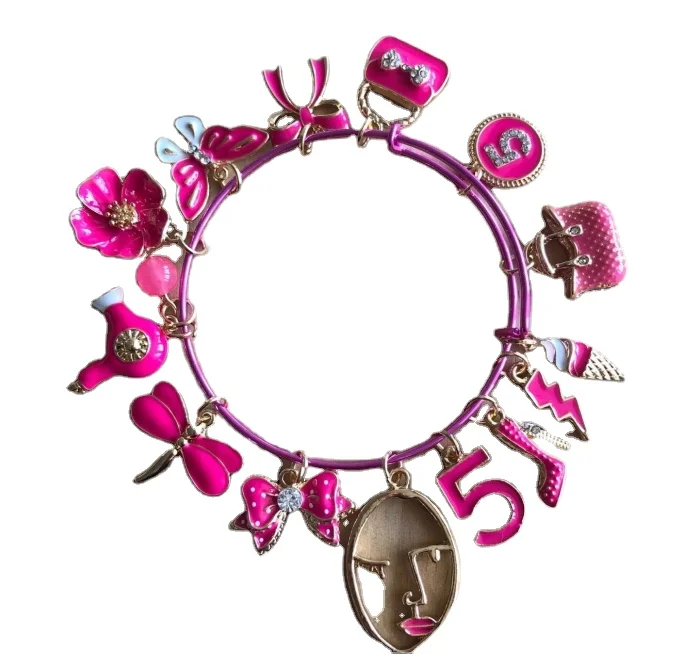 

2020 top fashion color enamel charms expandable bangles lady designer charm bangle bracelets customize charm bracelets