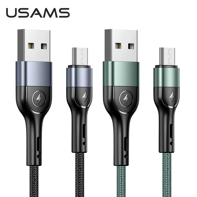 

USAMS U55 High Quality Smart Charge Aluminum Alloy 2A Fast Charging Lighting Mobile Data Cable For iphone ios, Black green
