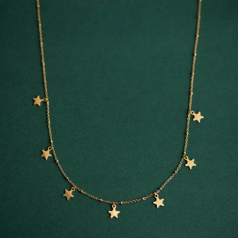 

Minimalist Jewelry 14k Gold Plated Stainless Steel Star Pendant Necklace For Women