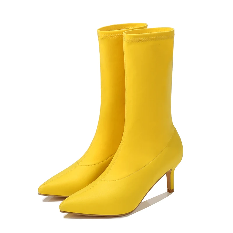 

Ankle Sock Boots Thin Heel High Heels Elastic Ankle Boots Pointy Toe Women Shoes Sexy Party Ladies Comfort Boots Winter/Autumn