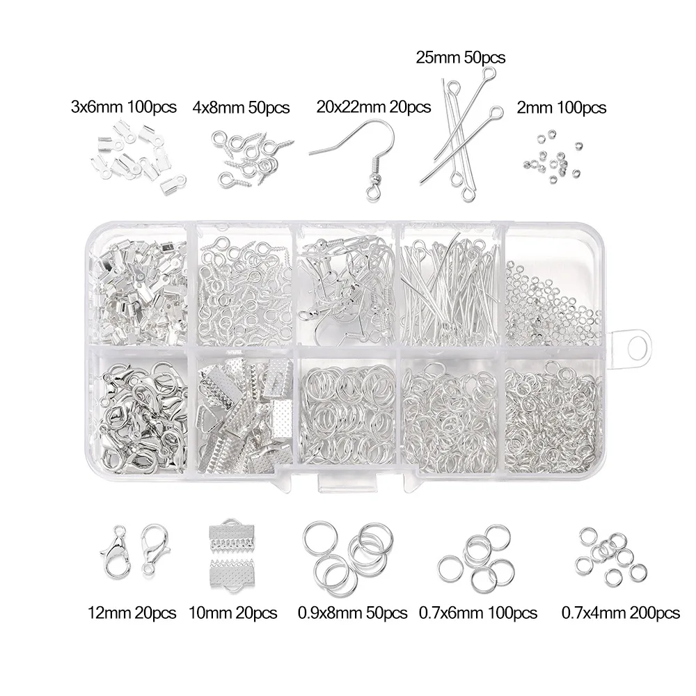 

Jewelry DIY Kit Hardware Accessories Material Pack Single Loop Earring Hook Lobster Clasp Bracelet Necklace Making Hand Tools