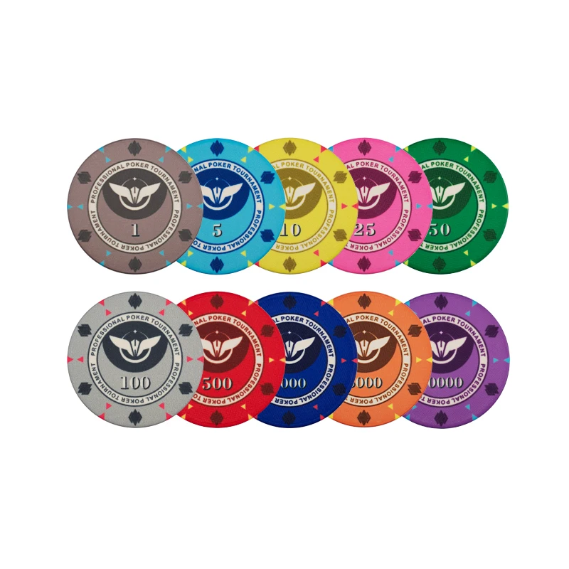 

YH Full Customized Logo Free Design Ceramic Chips Poker Chips Sets For Gambling, 10 colors choose/custom design