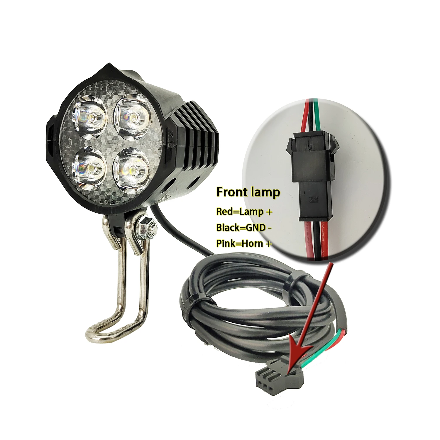 

12V 24V 36V 48V 60V eBike LED electric bicycle Headlight 220 lumen