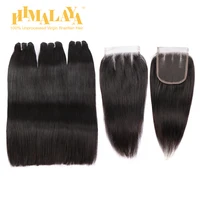 

Himalaya Super Double Drawn Straight Human Hair Bundles Brazilian Raw Virgin Cuticle Aligned Hair Wefts Extensions with Closures
