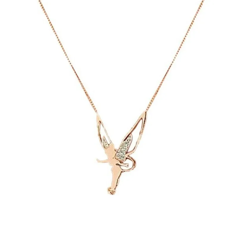 

New ladies necklace angel necklace pendant elves pendant wing crystal necklace