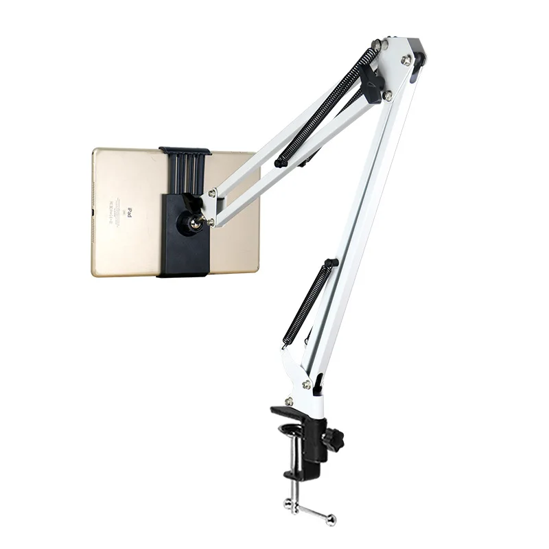 

free shipping Lazy Long Arm Table Tablet Stand Adjustable Mobile Phone Bracket Holder with 360 Degree Rotation, Black and white